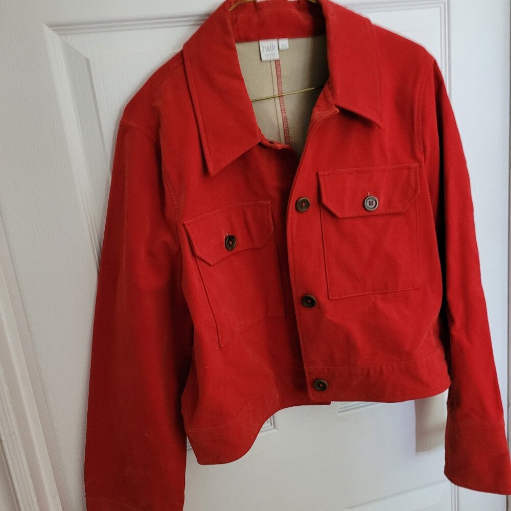 Matching Set! Red Suede Suit: Pants and Jacket